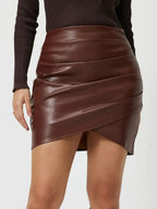 Ruched Asymmetrical Hem Skirt (3)
