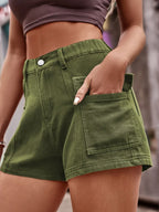 High Waist Denim Shorts Pockets (11)