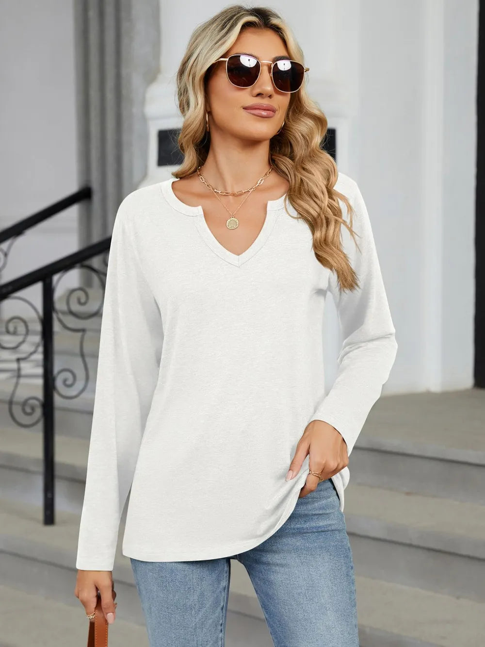 Notched Long Sleeve T-shirt (19)