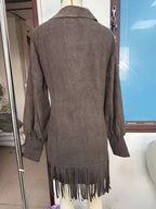 Fringed Lantern Sleeve Dress (3)