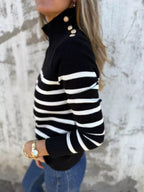 Full Size Striped Turtleneck Long Sleeve Sweater Plus (2)