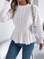 Cable Knit Peplum Sweater (11)