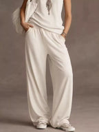 Sleeveless V-neck Tank Wide-leg Pants Set (6)