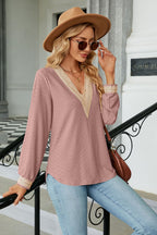 V-neck Long Sleeve Blouse (8)
