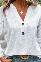 Eyelet Notched Long Sleeve T-shirt (3)