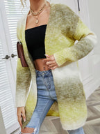 Full Size Pocketed Open Front Gradient Cardigan (18)