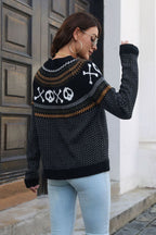 Ghost Pattern Round Neck Long Sleeve Sweater (6)