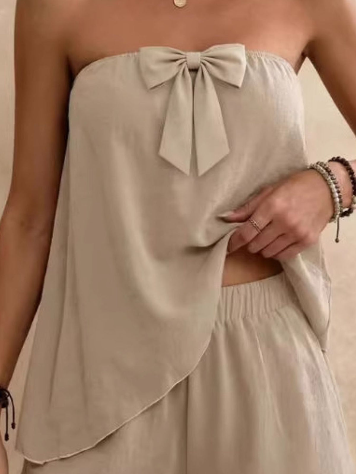 Bowknot Tube Top Shorts Set (6)