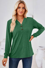Notched Button Detail Long Sleeve T-shirt (22)