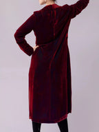 Velvet Lapel Collar Longline Coat (14)