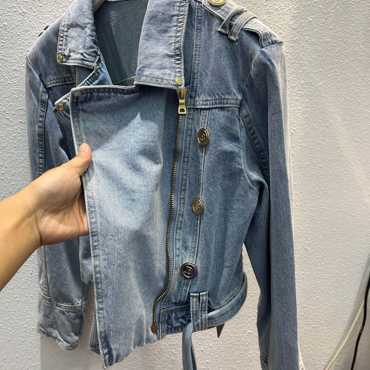 Button Denim Loose Top photo 17