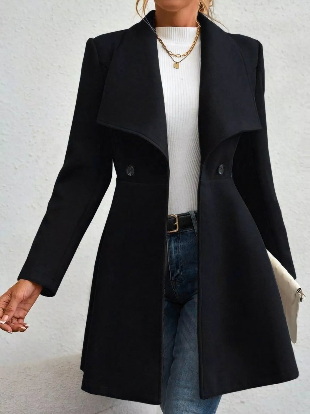 Double-breasted Wool Blend Coat (9)