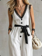 Lace Trim Sleeveless Wide Leg Jumpsuit (2)