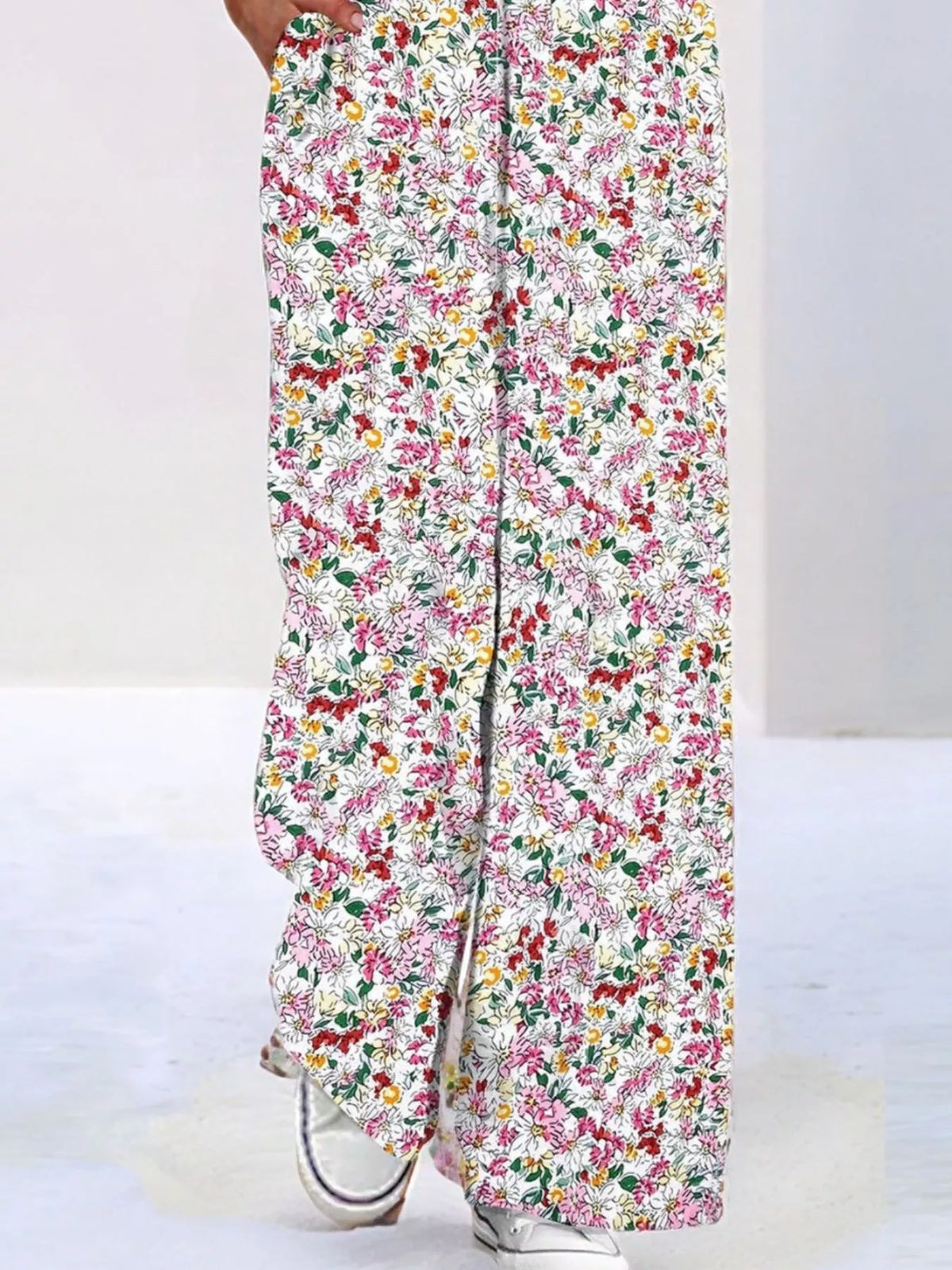 Full Size Floral Print Wide Leg Casual Jumpsuit Plus (16)
