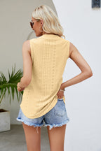 Notched Neck Curved Hem Eyelet Tank (15)