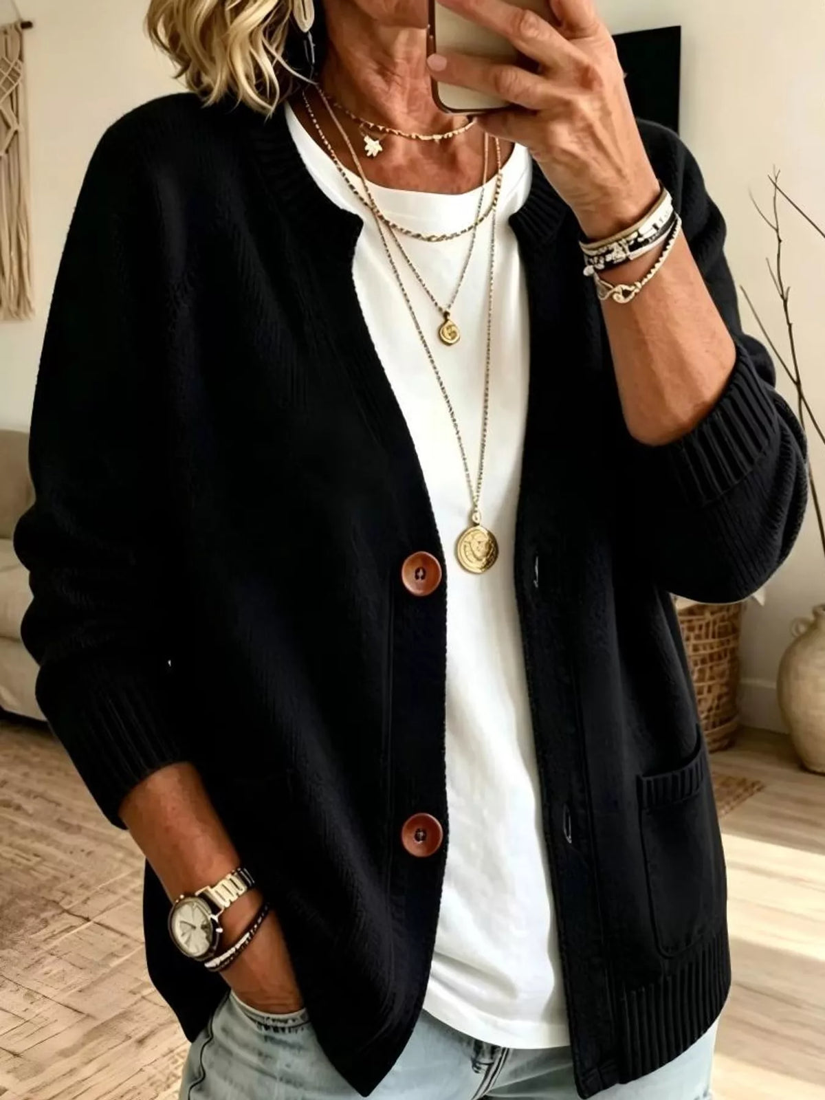 Full Size Button-down Knit Cardigan Plus (11)