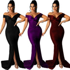 Large V-neck Micro-wrinkle Tight Dress photo 1
