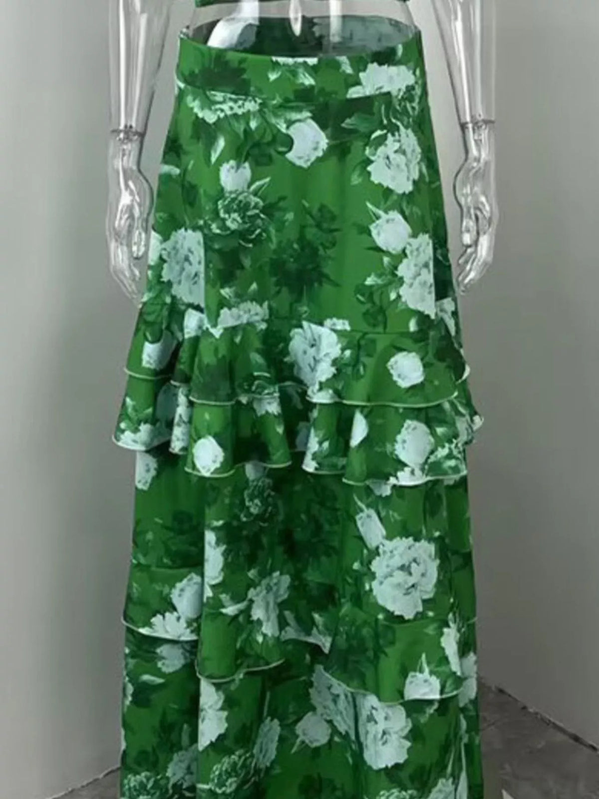 Floral Print Ruffle Cami Skirt Two-piece Set (9)