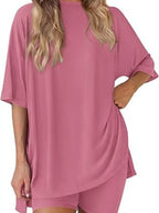 Full Size Half Sleeve T-shirt Shorts Set Plus (32)