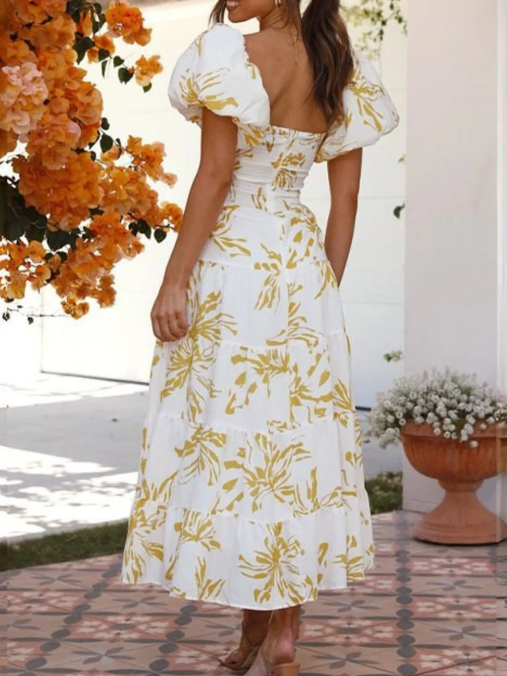 Off-shoulder Floral Tiered Dress Ruffle Details (26)