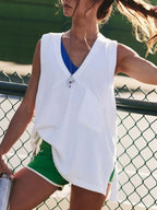 Side Slit V-neck Tank (4)