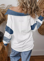 Block Striped Johnny Collar Sweatshirt (8)