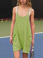 Spaghetti Strap Romper Pockets