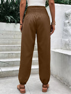 Smocked High Rise Joggers Pockets (9)