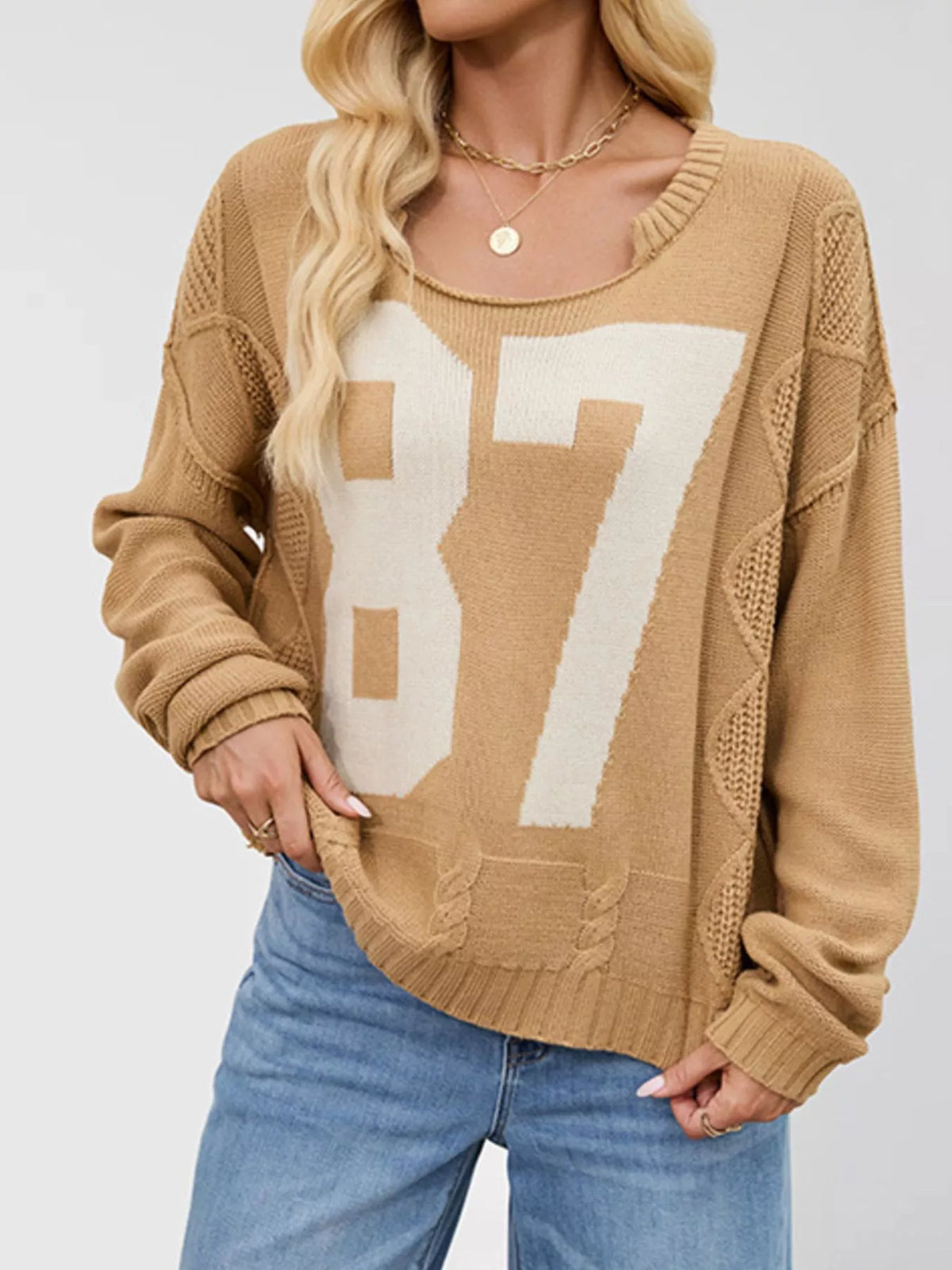 87 Number Cable-knit Sweater (6)