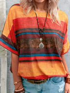 Contrast Round Neck Casual T-shirt (17)