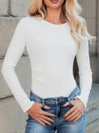 Ribbed Long Sleeve Fitted Bodysuit (8)
