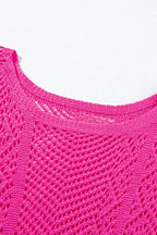 Scallop Edge Half Sleeve Pointelle Knit Top (5)