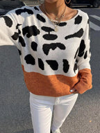 Full Size Leopard One Shoulder Sweater Plus (4)