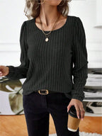 Ribbed Knit Long Sleeve T-shirt (29)