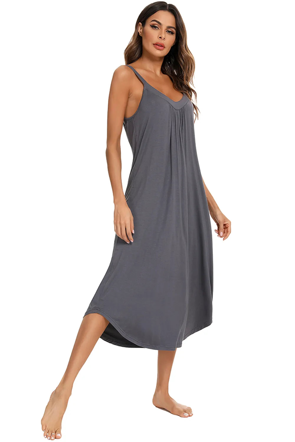 V-neck Midi Lounge Dress (6)