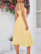 Tie-front A-line Midi Dress (6)