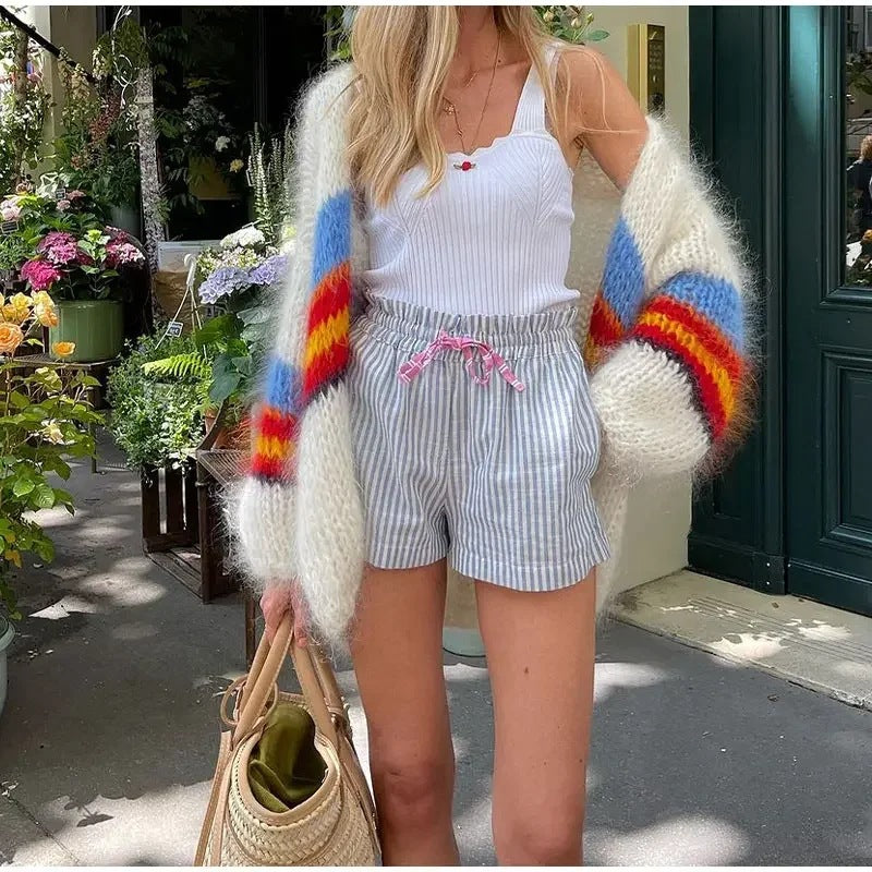 Striped Wool Cardigan Jacket variant CJYD212476401AZ|CJYD212476402BY|CJYD212476403CX