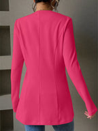 One Button Long Sleeve Blazer (4)