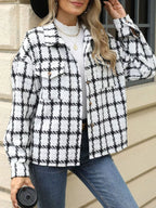 Plaid Button Up Long Sleeve Jacket (4)