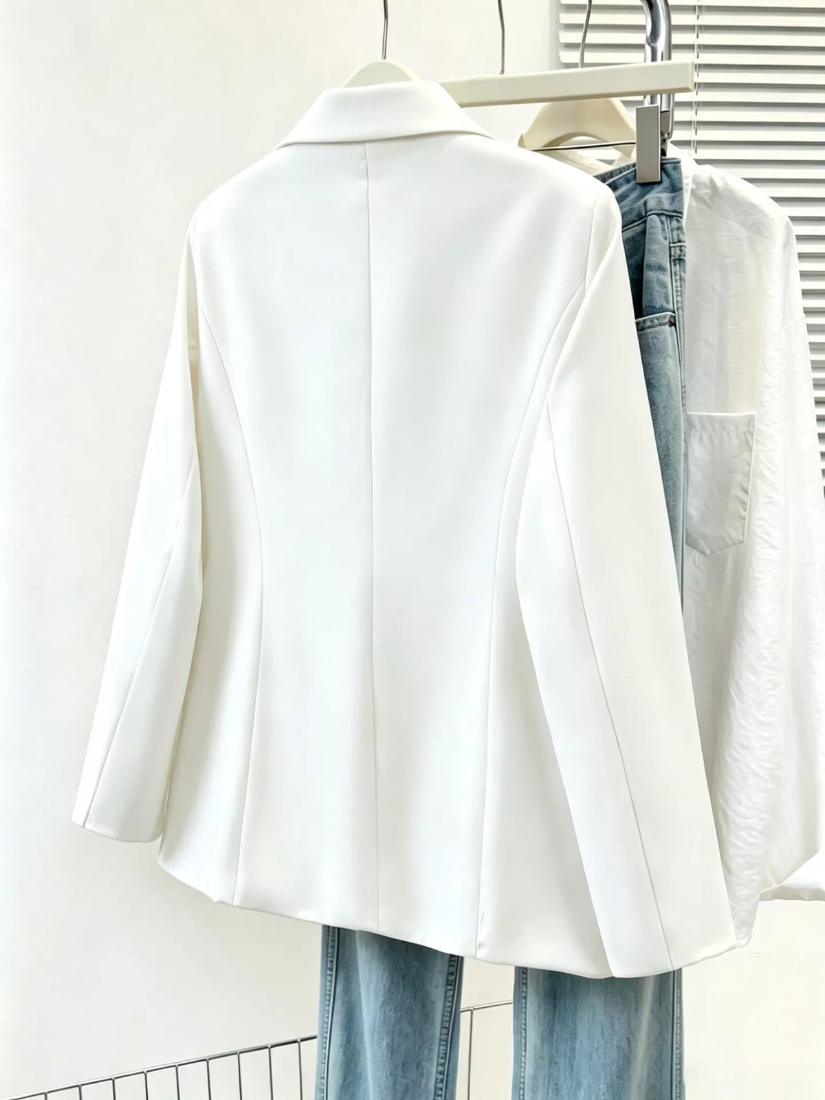 Full Size Single-breasted Lapel Collar Blazer Plus (7)