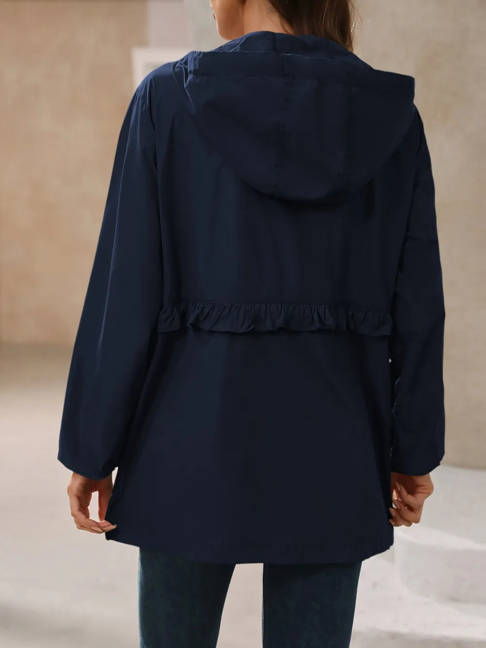 Outdoor Waterproof Long Sleeve Hooded Windbreaker (4)