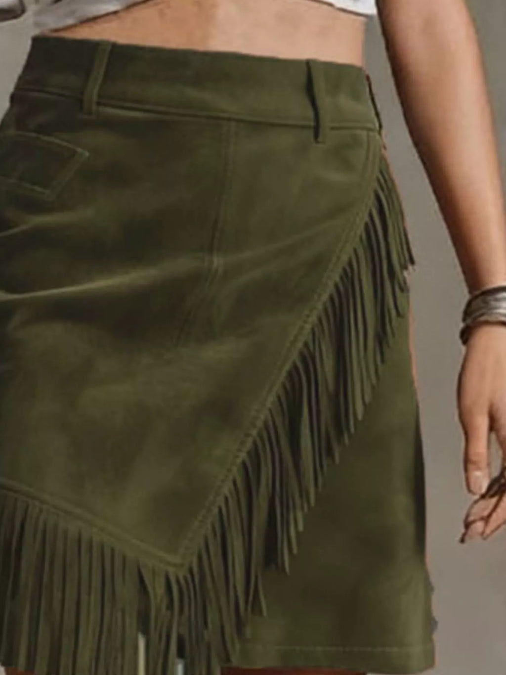 Fringed Wrap Mini Skirt (9)