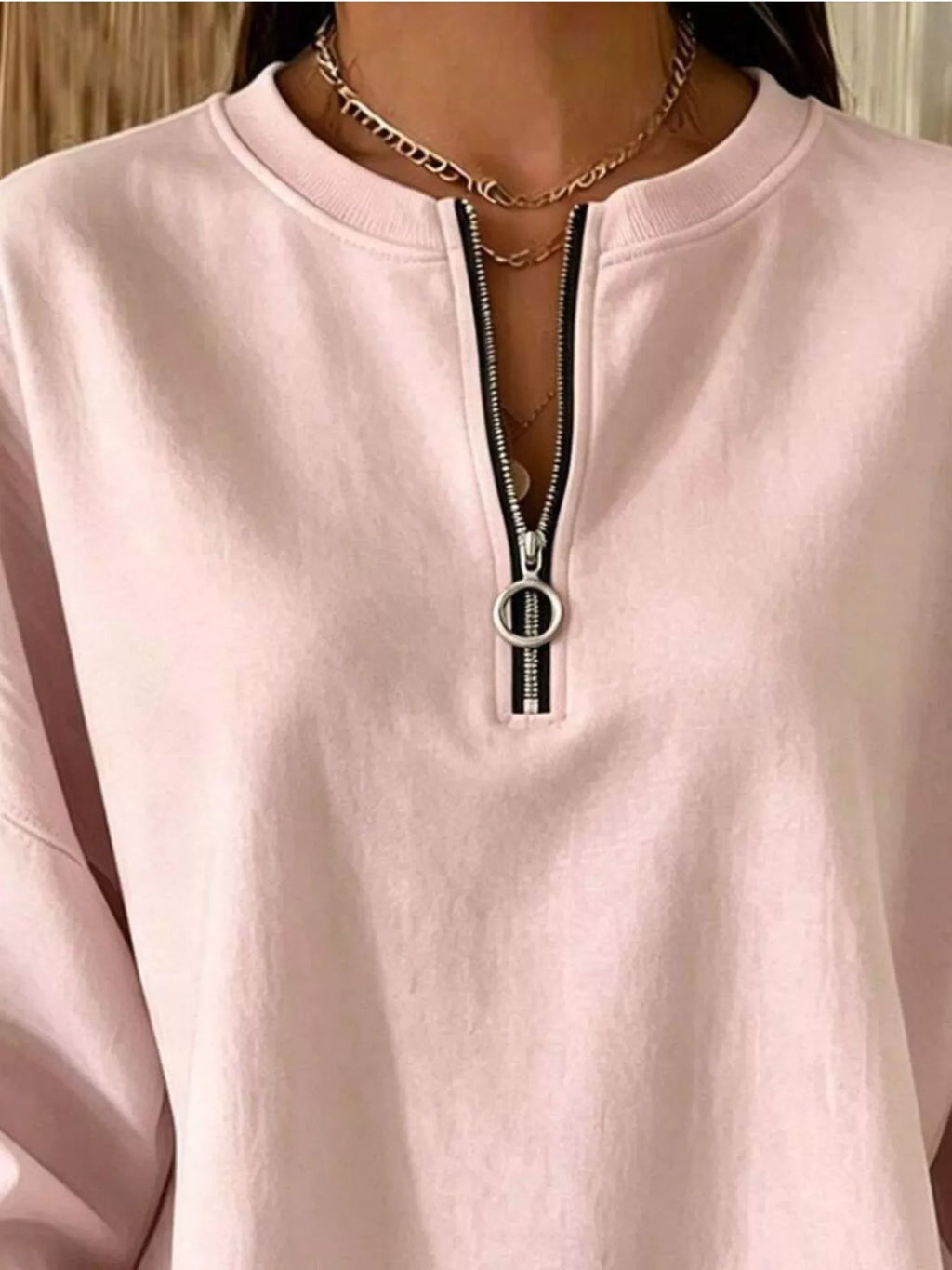 Quarter-zip Dropped Shoulder Sweatshirt (8)