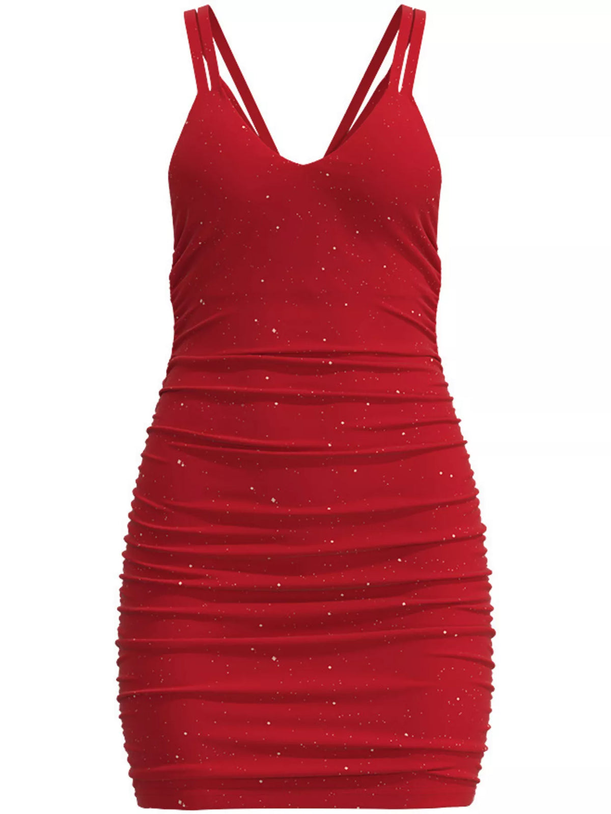 Glitter Ruched Bodycon Mini Dress (3)