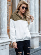 Pocketed Block Quarter Zip Hoodie (2)