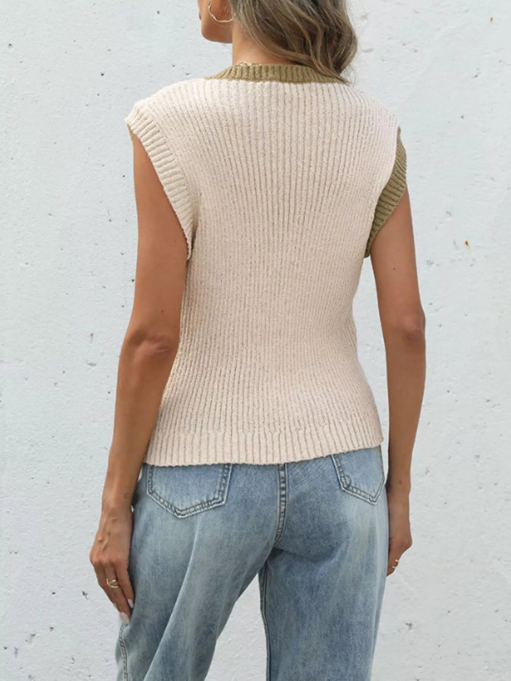 Two-tone Button Up Cardigan (7)