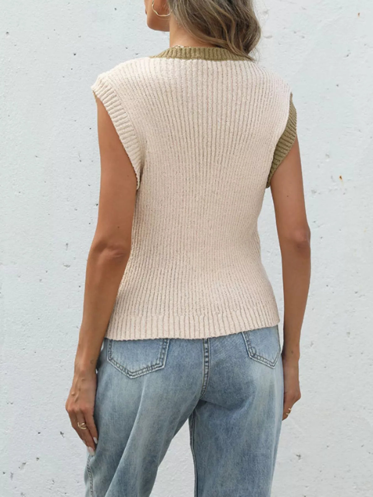 Two-tone Button Up Cardigan (7)