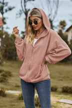 Cable-knit Long Sleeve Hooded Jacket (3)