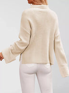 Mock Neck Dropped Shoulder Sweater (2)