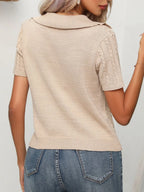Cable Knit Short Sleeve Top (4)